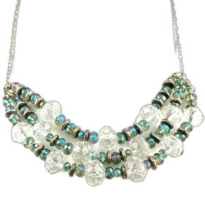 Gorgeous Swarovski Crystal Sterling Silver 925 Artisan Statement Necklace